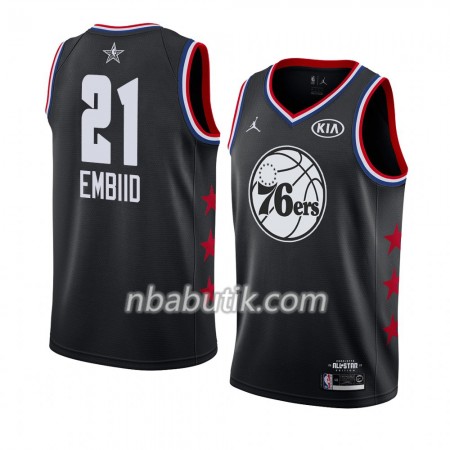 NBA Mænd Trøje Philadelphia 76ers Joel Embiid 21 2019 All-Star Jordan Brand Sort Swingman